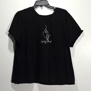 Baby Phat Cropped Black Tee 3X